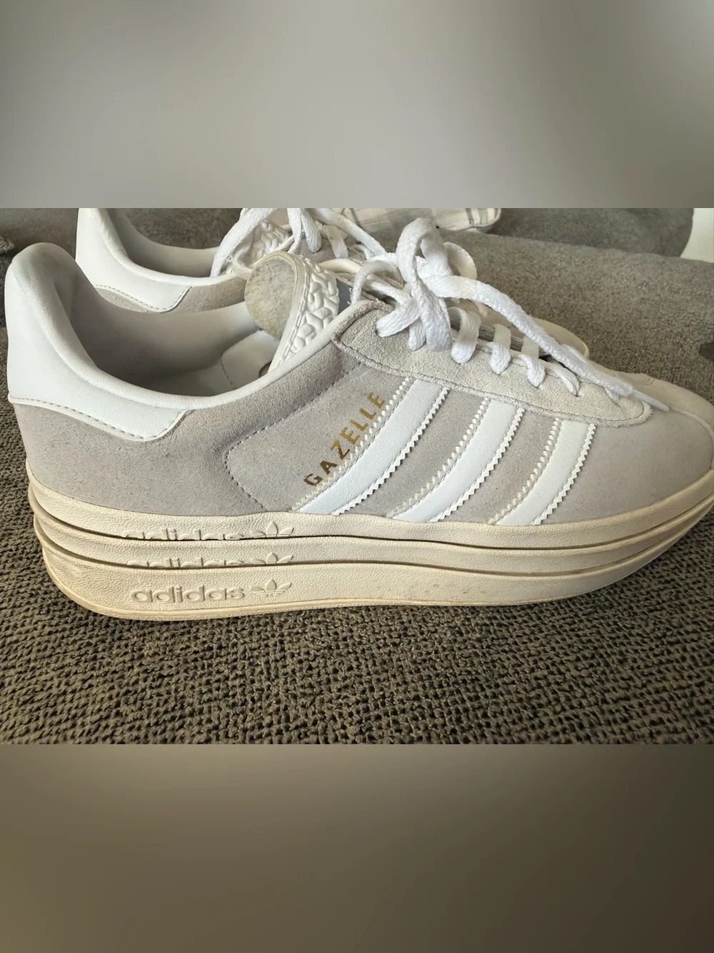 adidas Gazelle Women’s Suede Sneakers in Off-White and White